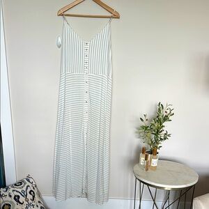 Dolan Navy and White Striped Dress Summer Dress With Buttons